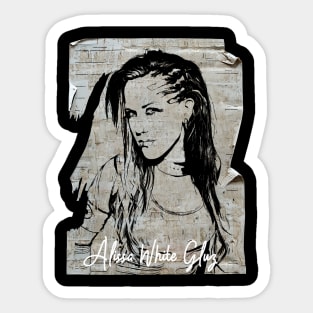 Alissa White-Gluz  80s Vintage Old Poster Sticker